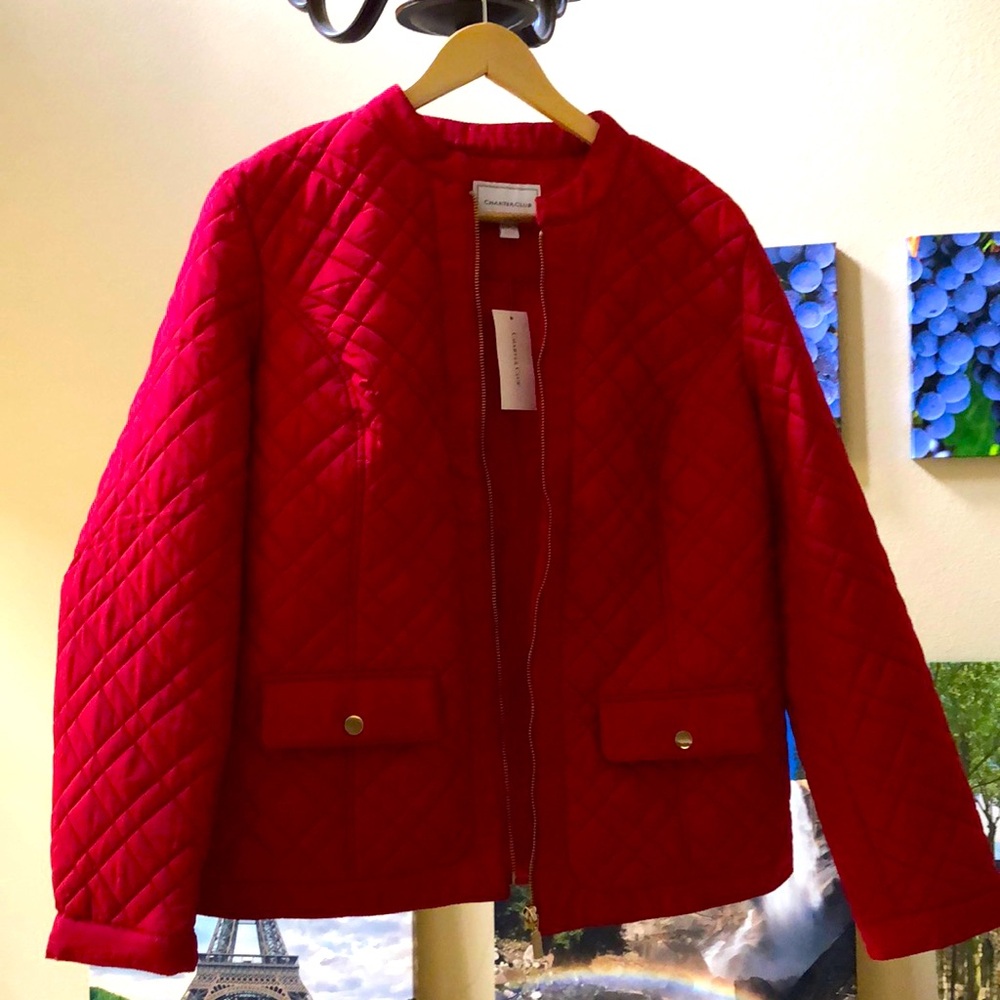 Charter Club Quilted Mandarin-Collar Jacket